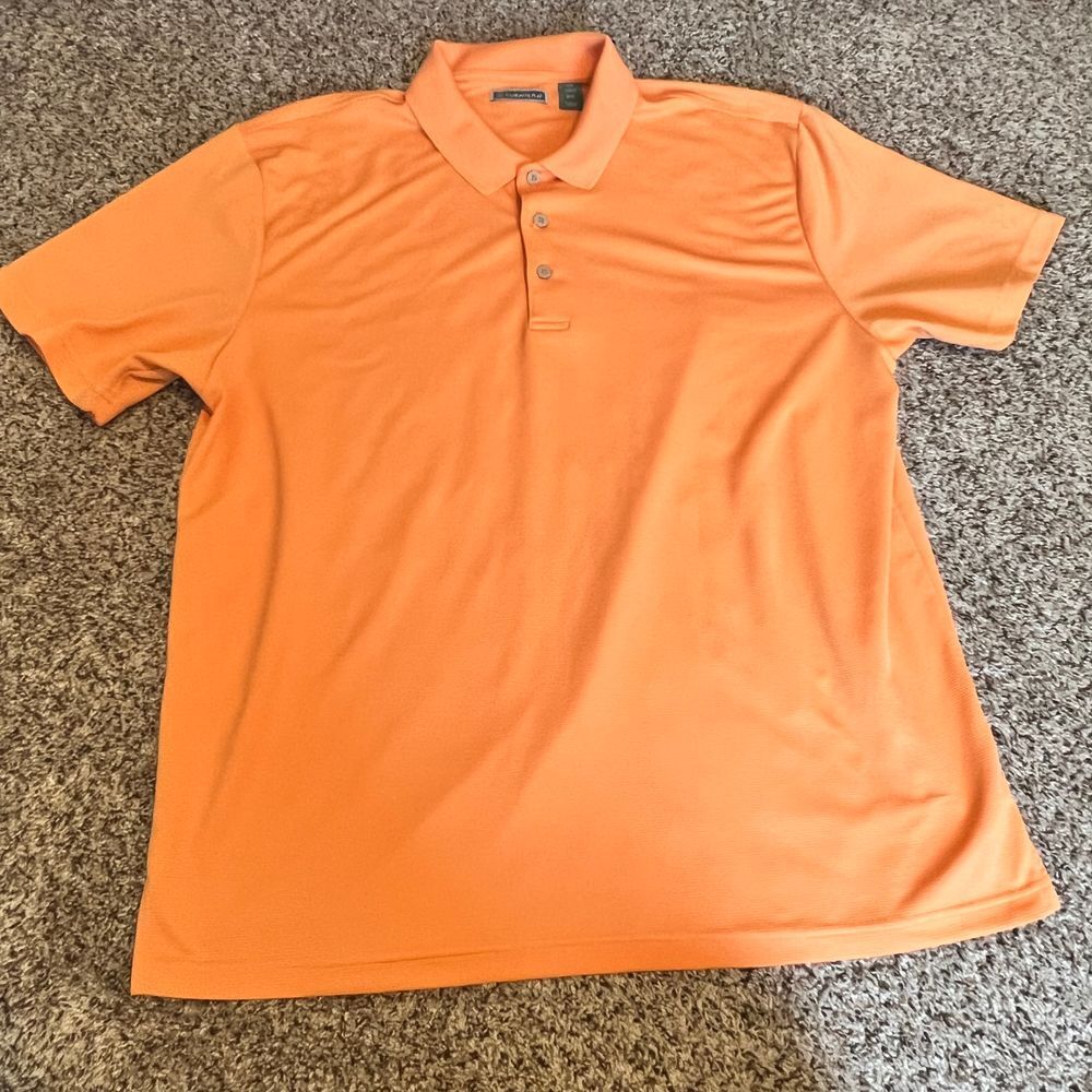 Cubavera Orange‎ Polo Shirt Moisture Wicking Performance Golf Casual XXL
